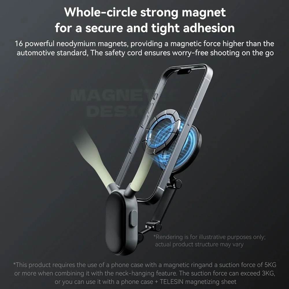 BNIB TELESIN smartphone magnetic neck holder green